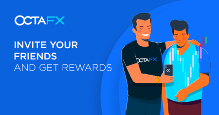  OctaFX دعوة صديق ترويج - 1 دولار أمريكي لكل 1 لوت قياسي
